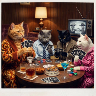 Anpassade Le Chat d'Argent Noire Personliga Spelko Casinokort
