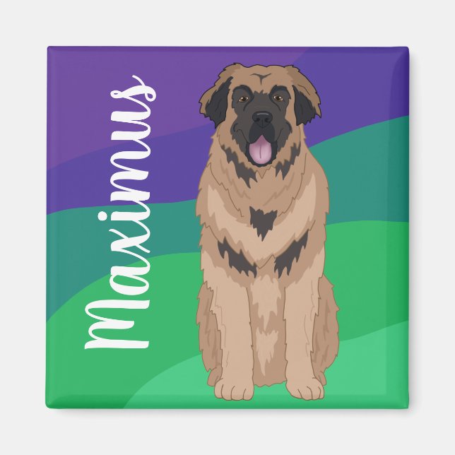 Anpassade Leonberger Magnet (Framsidan)