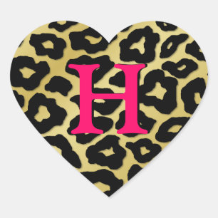 Anpassade Leopard Heart Hjärtformat Klistermärke