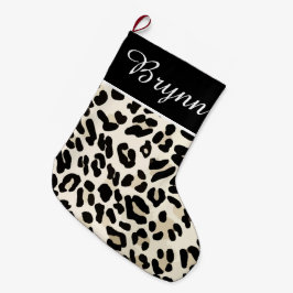 Anpassade Leopard Helgdag Decor Stor Julstrumpa