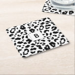 Anpassade leopard underlägg papper kvadrat<br><div class="desc">En enkel men slående modern design med en leopard print mönster. Fullständigt anpassade: Du kan ändra bakgrunden och fläckarna färg för att skapa din egen design.</div>