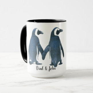 Anpassade LGBTQ Gay Penguins i Kärlek Mugg
