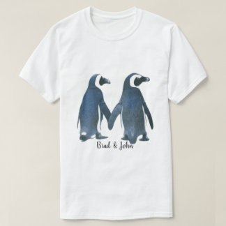 Anpassade LGBTQ Gay Penguins in Kärlek T-Shirt