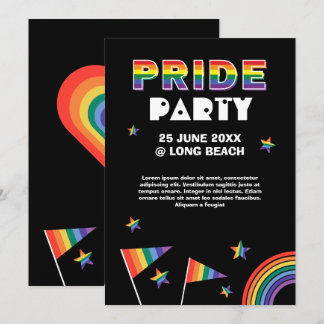 Anpassade LGBTQIA+ Pride Party Inbjudningar