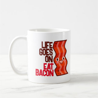 Anpassade Life fortsätter på Eat Bacon T-Shirt Kaffemugg