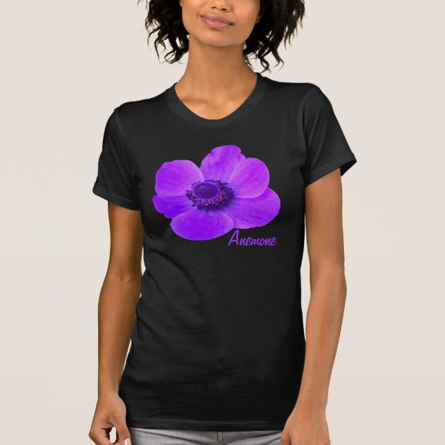 Anpassade Lila Anemone Flower T Shirt (Framsida)