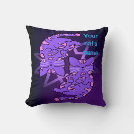 Anpassade Lila Gemini Kittens Decagon Lila Kudde