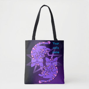 Anpassade Lila Gemini Kittens Decagon Lila Tygkasse