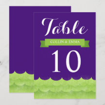 Anpassade lila havsrelaterade bordskort med nautis