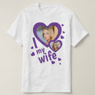 Anpassade lila jag älskar min fru herr t-shirts