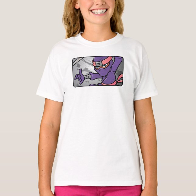 Anpassade Lila Ninja Design T Shirt (Framsida)