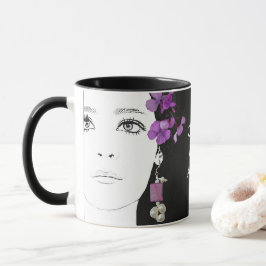 Anpassade lila Söt blommigt trendig, gul flicka Mugg