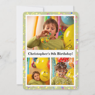 Anpassade Lime Cream Birthday Photos Confetti Inbjudningar