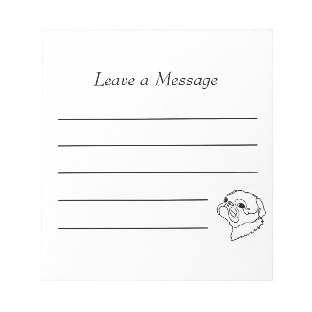 Anpassade Line art Pug Anteckningsblock (Framsida)