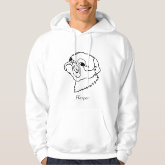 Anpassade Line art Pug Hoodie