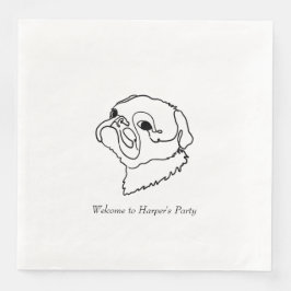 Anpassade Line art Pug Pappersservett