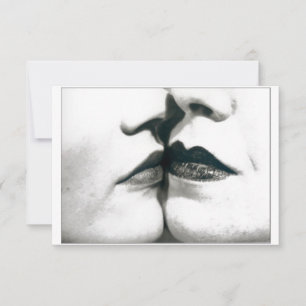 Anpassade Lipstick Lesbisk Kiss T-Shirt Tack Kort