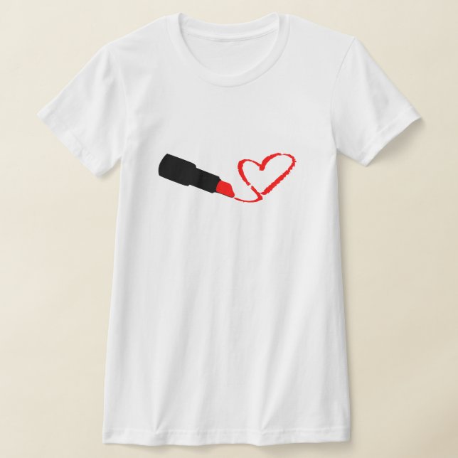 ANPASSADE LIPSTICK TECKNING HEART TEE SHIRT (Laydown)