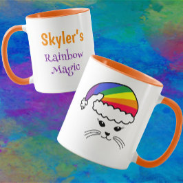 Anpassade Little Cat Rainbow Santa Mugg