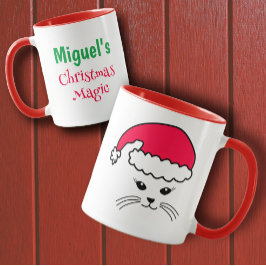 Anpassade Little Cat Santa Mugg