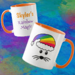 Anpassade Little Mouse Rainbow Santa Mugg<br><div class="desc">Ingen varelse rör om, förutom en liten mus. Den här beundransvärda lilla regnbåge-musen kommer säkert att ge ett julleende. Helt anpassade. Ändra namn, teckensnitt och citattecken. Klicka bara på "Redigera design" och klicka på det objekt som du vill ändra. Underbar gåva till jul, barnbarn eller firande. Kolla in min butik...</div>