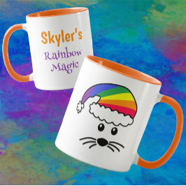 Anpassade Little Mouse Rainbow Santa Mugg