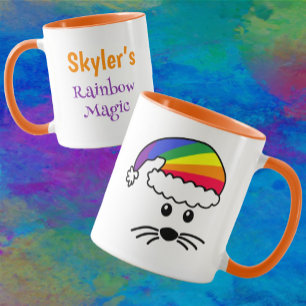 Anpassade Little Mouse Rainbow Santa Mugg
