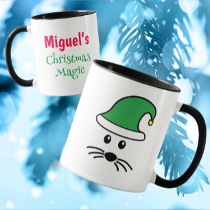 Anpassade Little Mouse Santa Elf Mugg