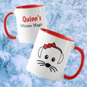 Anpassade Little Mouse Winter Magic Mugg