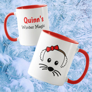 Anpassade Little Mouse Winter Magic Mugg