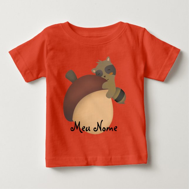 Anpassade Little Racoon Baby T-shirt (Framsida)