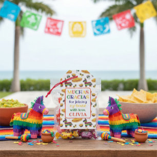 Anpassade livfulla Dia de los Muertos & Fiesta Presentetikett