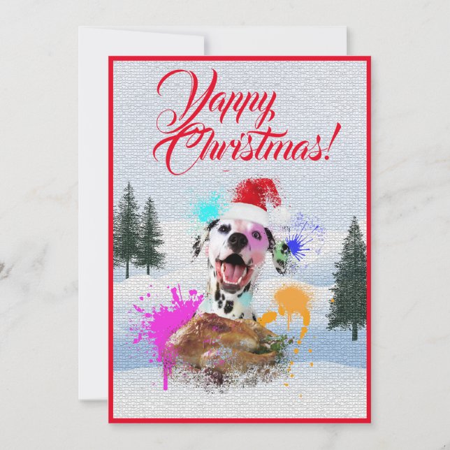 Anpassade Ljuny Dalmatian Hund Yappy Julafton Card Meddelande (Framsida)