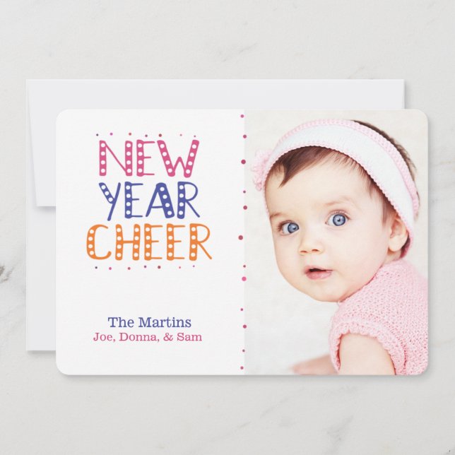 ANPASSADE Ljusa färger för nyårshandel Julkort (Framsida)