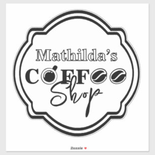 Anpassade-logotyp för kaffebutik för företag/hem klistermärken