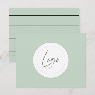 Anpassade logotyp Sage Green Cue-kort Tilläggskort