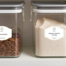 Anpassade logotyp vita kök förvaringslåsetiketter klistermärken