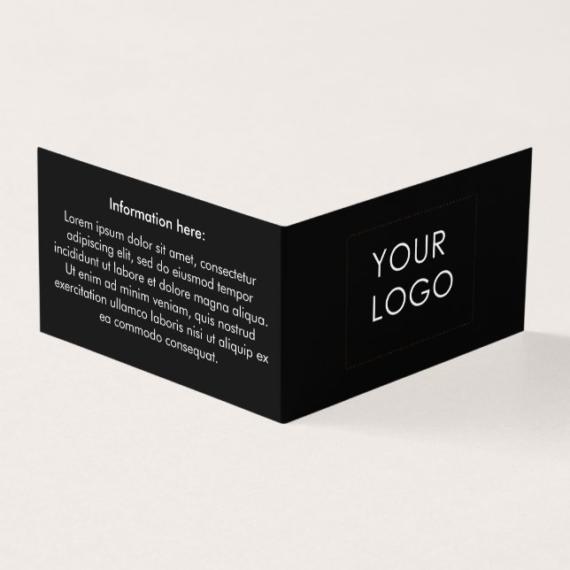 Anpassade Logotypen Business Company Black Kort (Utsida)