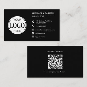 Anpassade logotypikoner Moderna svarta QR-kod Visitkort