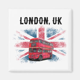 Anpassade London Red Buss Union Jack Souvenir Magnet
