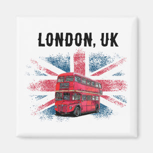 Anpassade London Red Buss Union Jack Souvenir Magnet