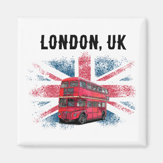 Anpassade London Red Buss Union Jack Souvenir Magnet