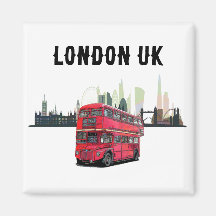Anpassade London Skyscape Red Buss Souvenir