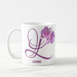 Anpassade Louise namn monogram söt rosa blommigt Kaffemugg