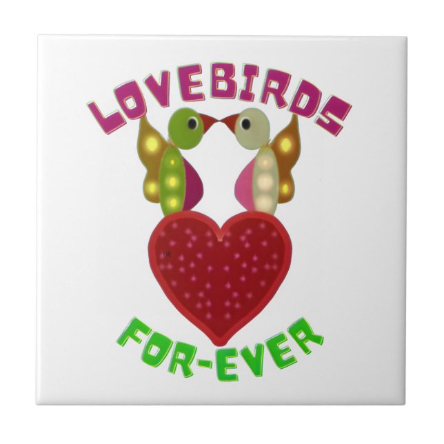 Anpassade Lovebirds Hjärtpresent Klassiska Spelkor Kakelplatta (Framsidan)