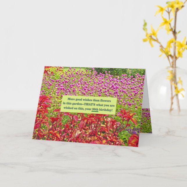 anpassade Lycklig 90:e födelsedag/blommigt Kort (Gul blomma)