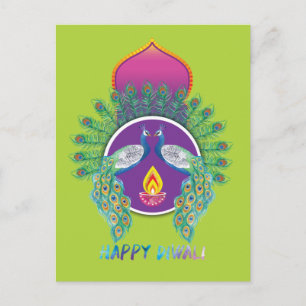 😍 Anpassade Lycklig Diwali med fredsbevarande sty Vykort