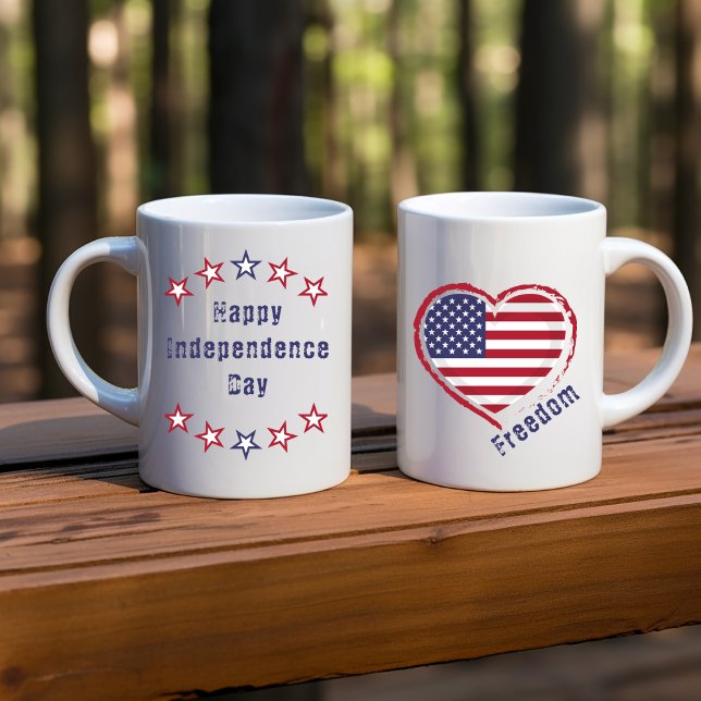Anpassade Lycklig Fjärde juli Flagga Stars Mugg (Skapare uppladdad)