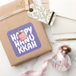 Anpassade Lycklig Hanukkah Fyrkantigt Klistermärke