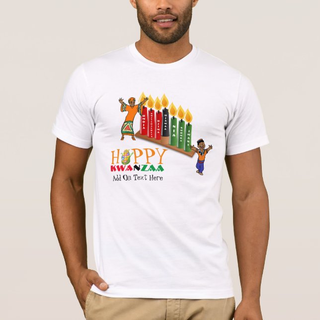 Anpassade Lycklig KWANZAA 7 Principer T Shirt (Framsida)